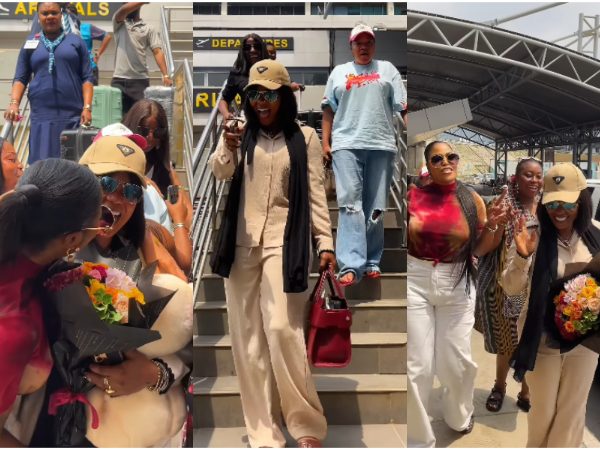 Iyabo Ojo Receives Grand Welcome At Airport As She Returns To Nigeria After Daughter’s Wedding In Tanzania